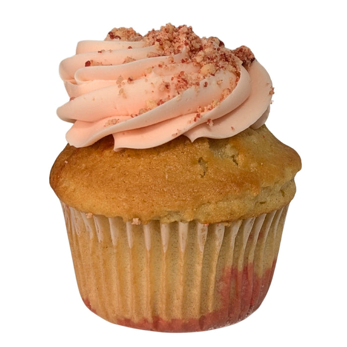 Strawberry Crumb Dulce De Leche Cupcake