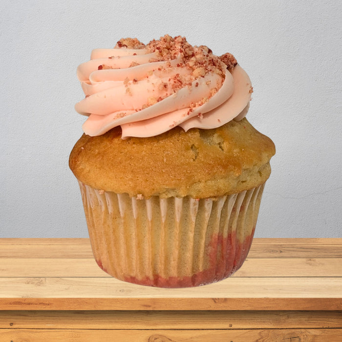 Strawberry Crumb Dulce De Leche Cupcake